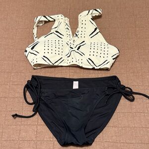 Aerie Black and Cream Swim top and Victorias Secret Bottom